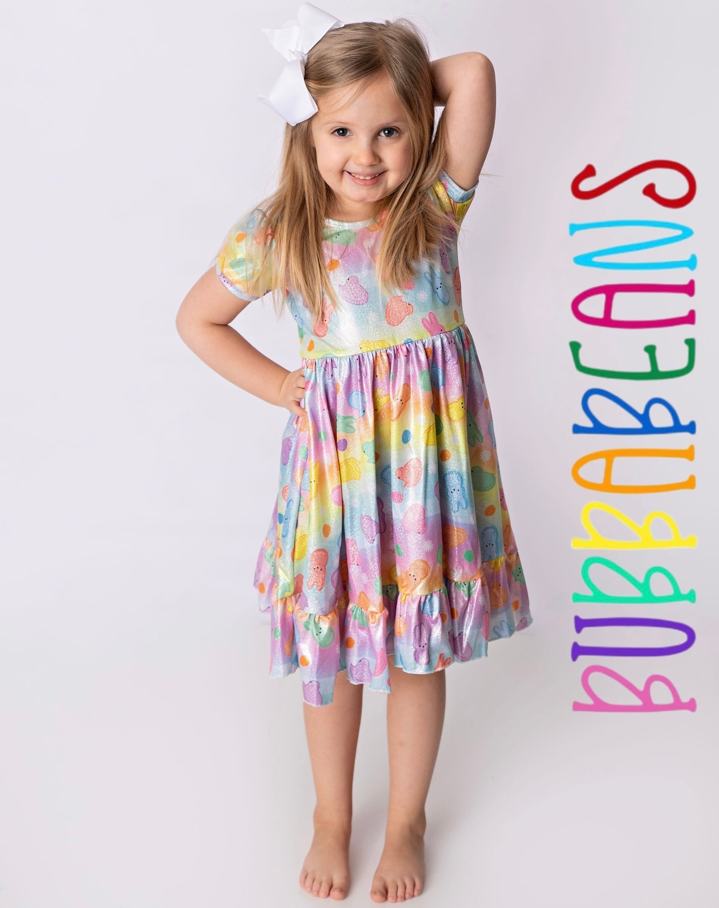 Sparkly Peeps Puff Sleeve Dress