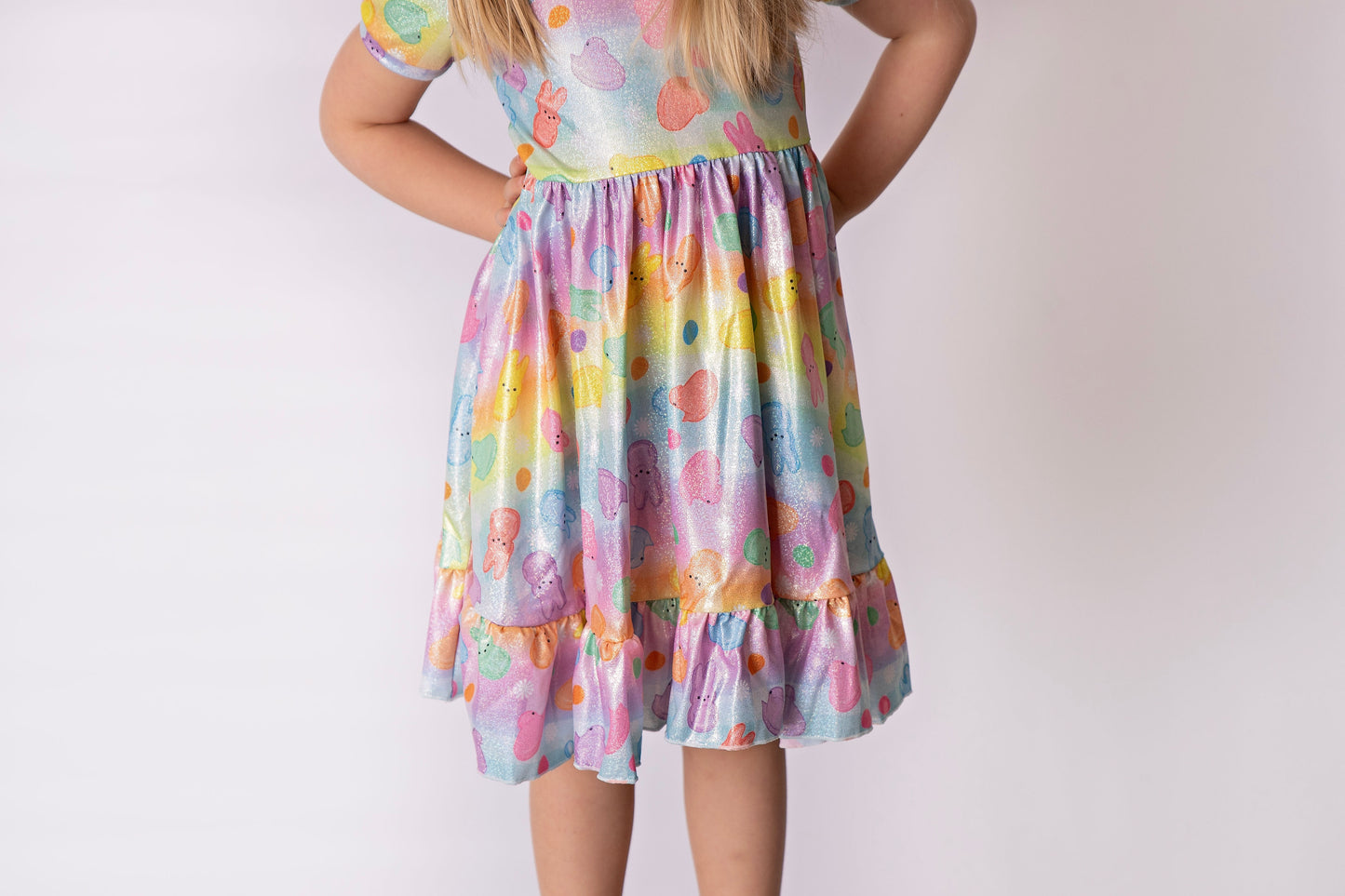 Sparkly Peeps Puff Sleeve Dress