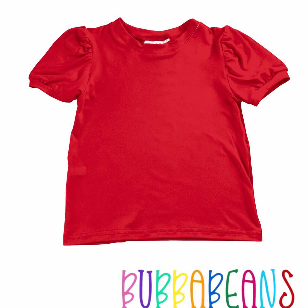 Ruby Red Puff Sleeve Tee