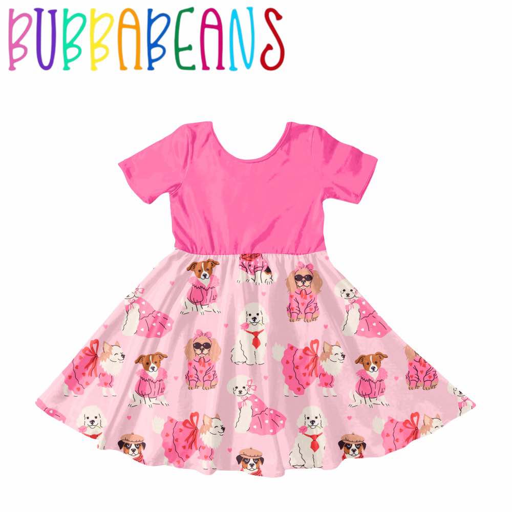 Puppy Love Short Sleeve Twirl Dress