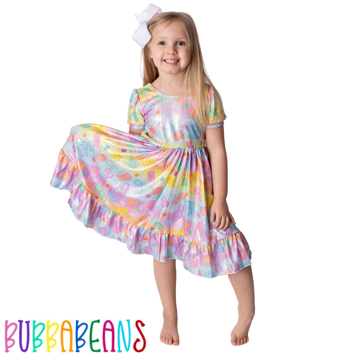 Sparkly Peeps Puff Sleeve Dress