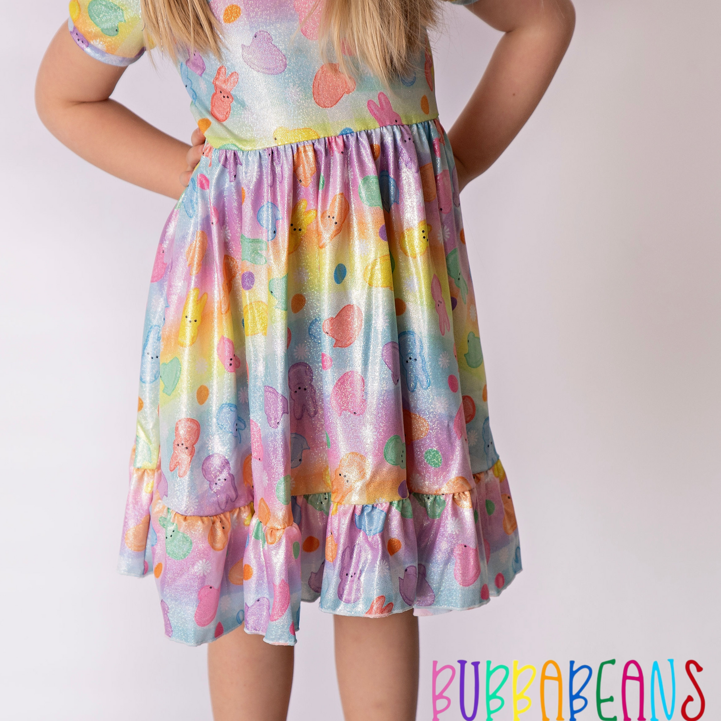 Sparkly Peeps Puff Sleeve Dress