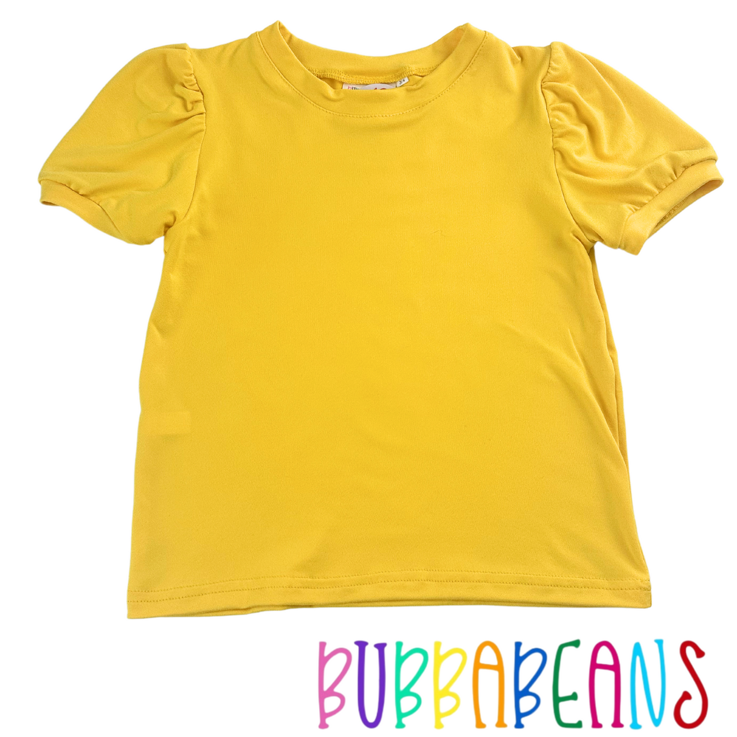 Sunshine Yellow Puff Sleeve Tee