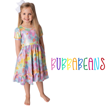 Sparkly Peeps Puff Sleeve Dress