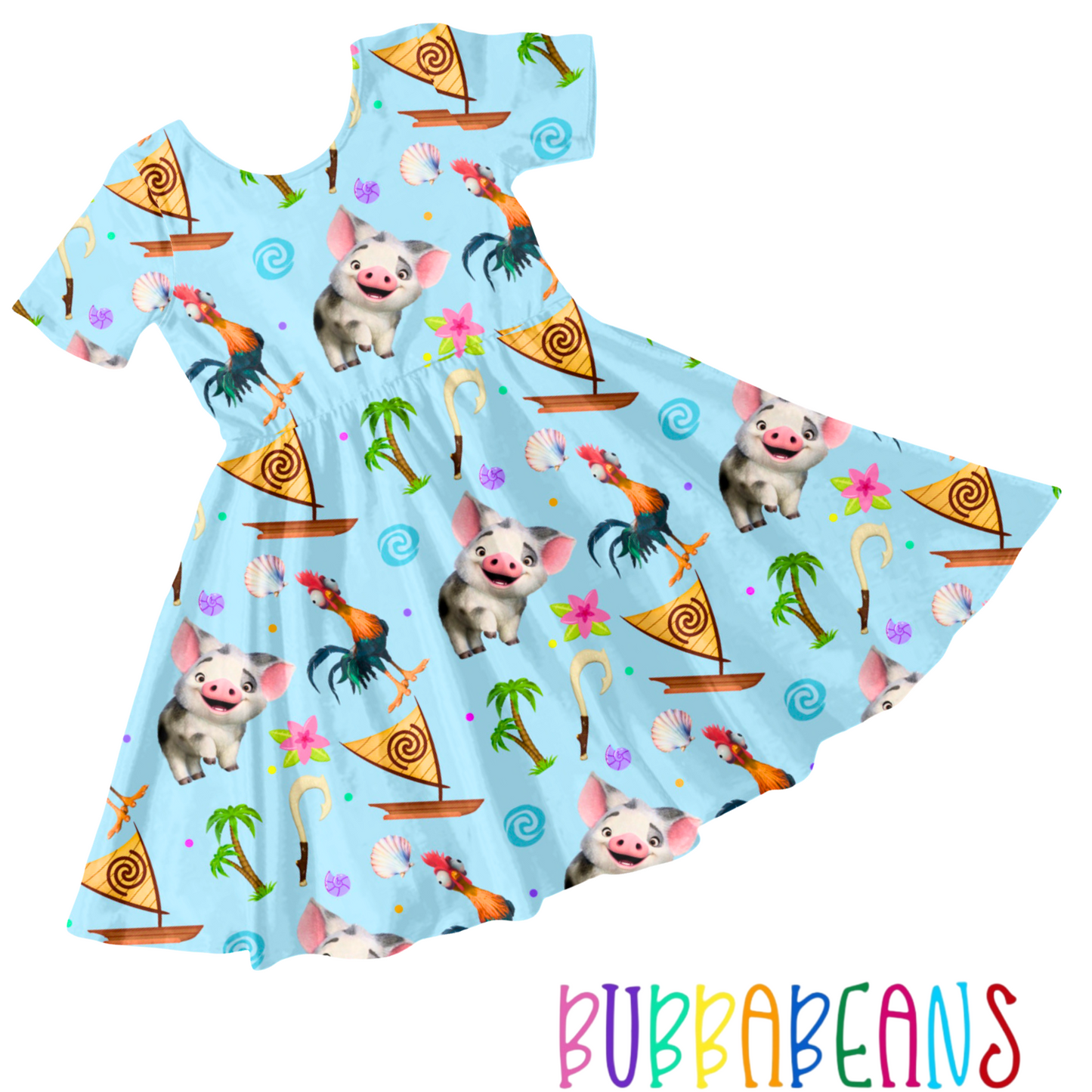 Island Friends Short Sleeve Twirl Dress